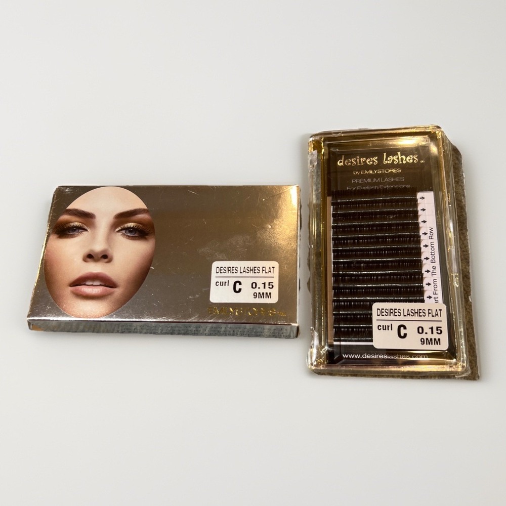 Emilystores Desires EyeLashes Flat Curl C 0.15 9MM‎ Extensions Premium DIY New
